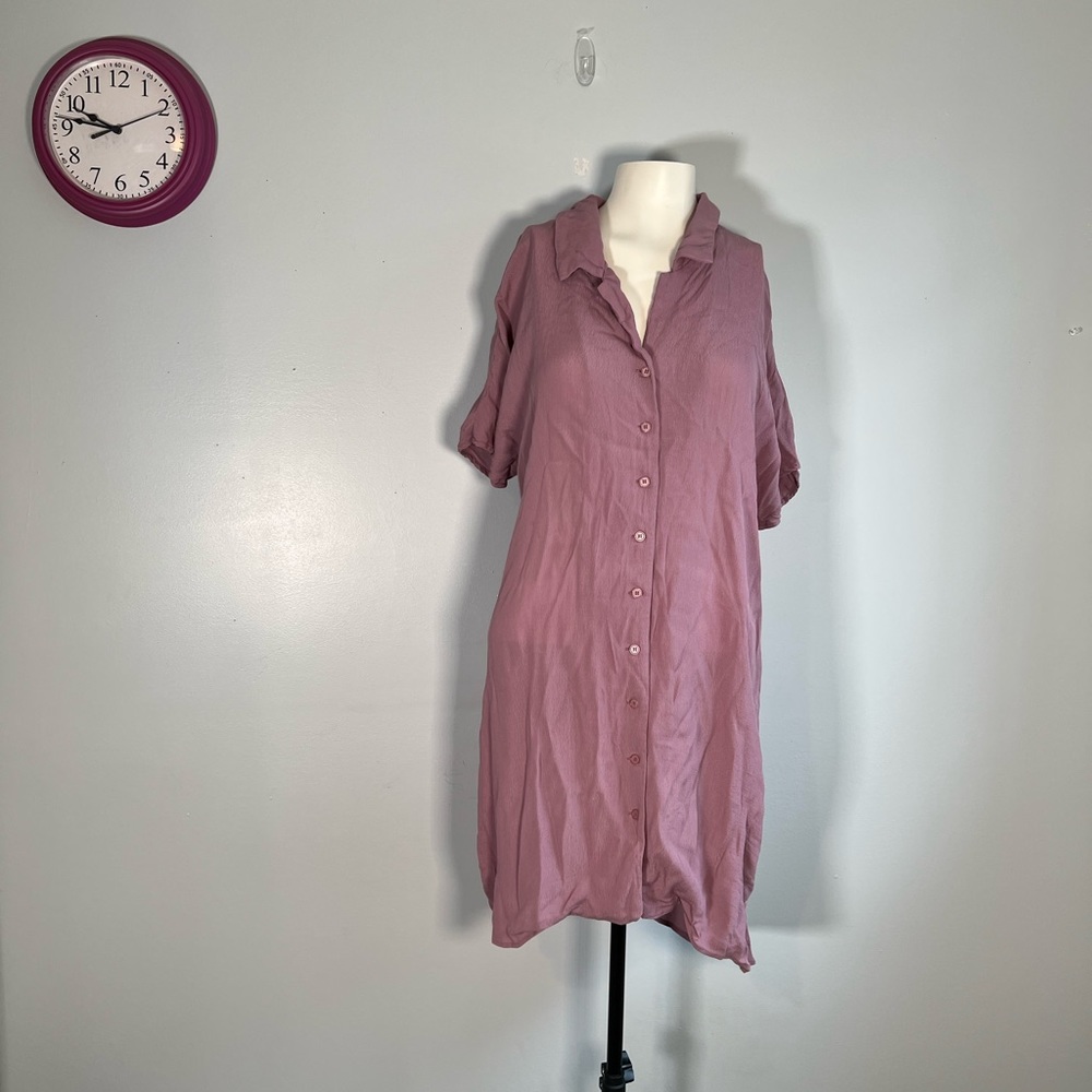 Purple Summer Button up Mini Dress